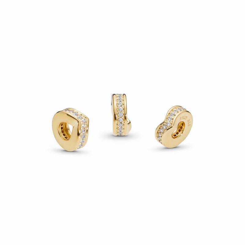 Pandora Shine™ Shimmering Wish Spacer Charm Ireland - 18ct Gold Plated/Cubic Zirconia - 739621SPC